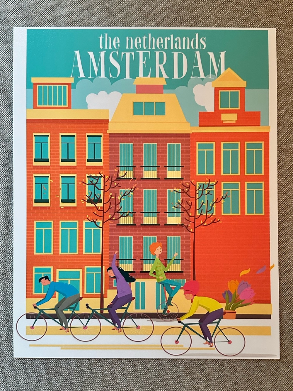 Amsterdam The Netherlands Retro Cityscape Art Print